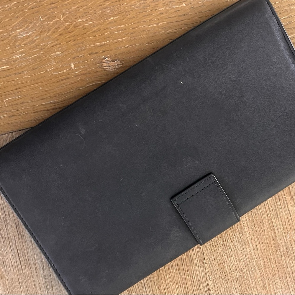 Yves Saint Laurent Black Clutch with Gold Y Detail - Picture 4 of 4